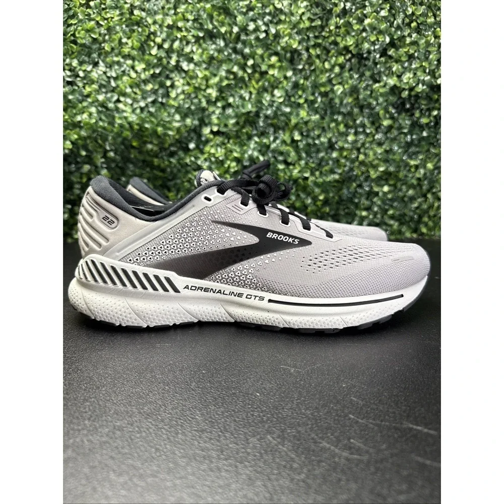 Brooks Adrenaline GTS 22 Grey Black Running Shoes Men's Size 8.5 D